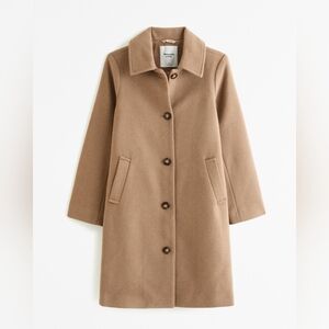 Abercrombie camel wool blend coat XXS petite